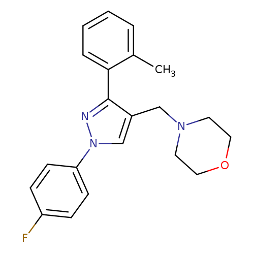 Fc1ccc(cc1)n1cc(c(n1)c1ccccc1C)CN1CCOCC1
