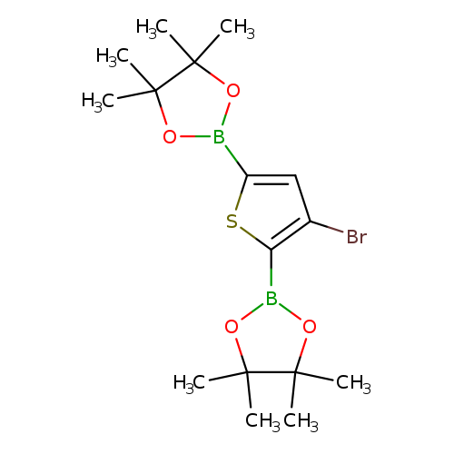 Brc1cc(sc1B1OC(C(O1)(C)C)(C)C)B1OC(C(O1)(C)C)(C)C