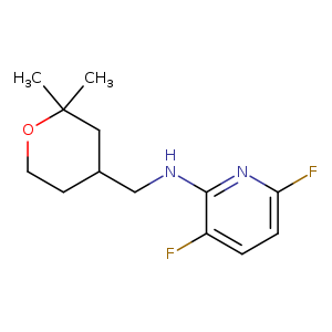 Fc1ccc(c(n1)NCC1CCOC(C1)(C)C)F