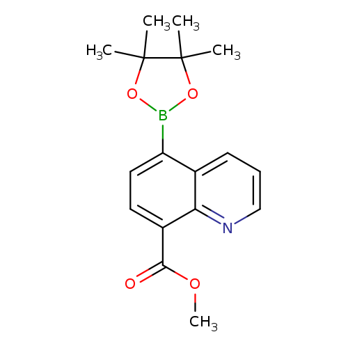 COC(=O)c1ccc(c2c1nccc2)B1OC(C(O1)(C)C)(C)C
