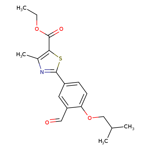 CCOC(=O)c1sc(nc1C)c1ccc(c(c1)C=O)OCC(C)C