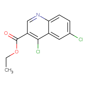 CCOC(=O)c1cnc2c(c1Cl)cc(cc2)Cl
