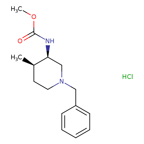 COC(=O)N[C@H]1CN(CC[C@H]1C)Cc1ccccc1.Cl