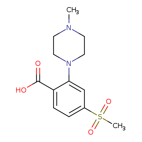 CN1CCN(CC1)c1cc(ccc1C(=O)O)S(=O)(=O)C