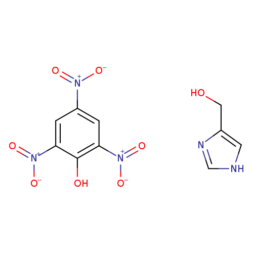 [O-][N+](=O)c1cc([N+](=O)[O-])c(c(c1)[N+](=O)[O-])O.OCc1c[nH]cn1