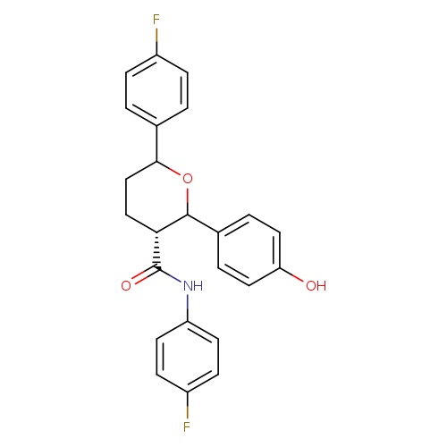 Oc1ccc(cc1)C1OC(CC[C@H]1C(=O)Nc1ccc(cc1)F)c1ccc(cc1)F