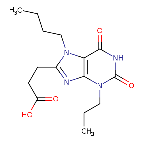 CCCCn1c(CCC(=O)O)nc2c1c(=O)[nH]c(=O)n2CCC