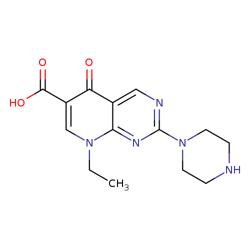 CCn1cc(C(=O)O)c(=O)c2c1nc(nc2)N1CCNCC1
