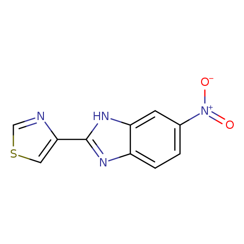 [O-][N+](=O)c1ccc2c(c1)[nH]c(n2)c1cscn1