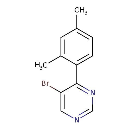 Cc1ccc(c(c1)C)c1ncncc1Br