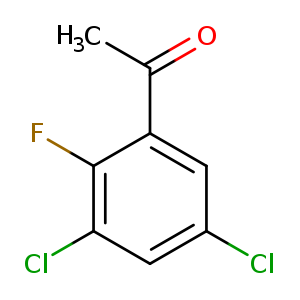 Clc1cc(Cl)c(c(c1)C(=O)C)F