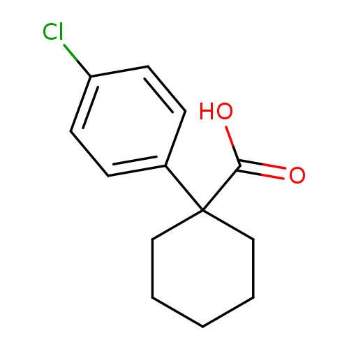 OC(=O)C1(CCCCC1)c1ccc(cc1)Cl
