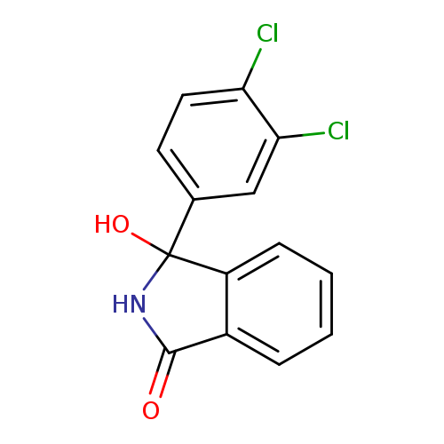 O=C1NC(c2c1cccc2)(O)c1ccc(c(c1)Cl)Cl