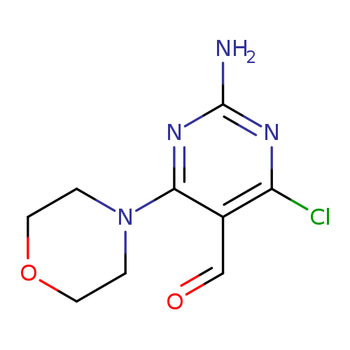 O=Cc1c(Cl)nc(nc1N1CCOCC1)N