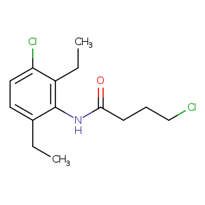 ClCCCC(=O)Nc1c(CC)ccc(c1CC)Cl