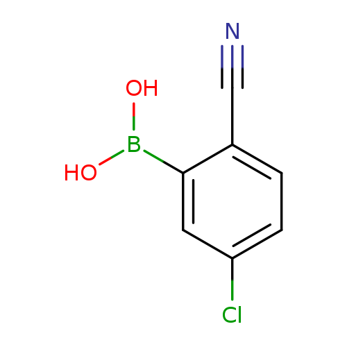N#Cc1ccc(cc1B(O)O)Cl