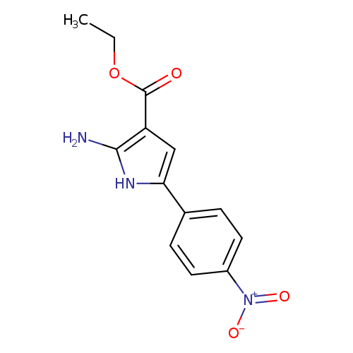 CCOC(=O)c1cc([nH]c1N)c1ccc(cc1)[N+](=O)[O-]