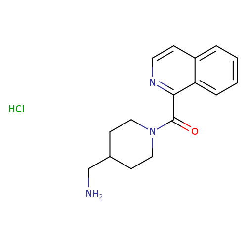 NCC1CCN(CC1)C(=O)c1nccc2c1cccc2.Cl