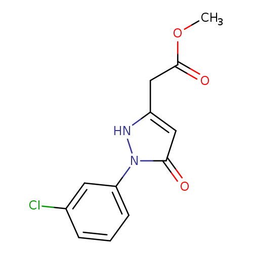 COC(=O)Cc1[nH]n(c(=O)c1)c1cccc(c1)Cl