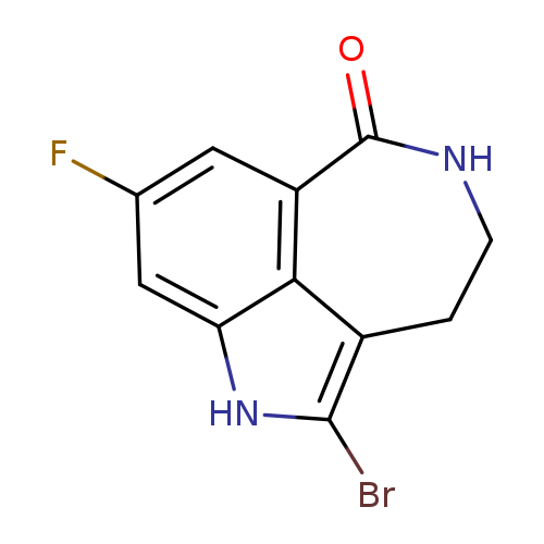 Fc1cc2C(=O)NCCc3c2c(c1)[nH]c3Br