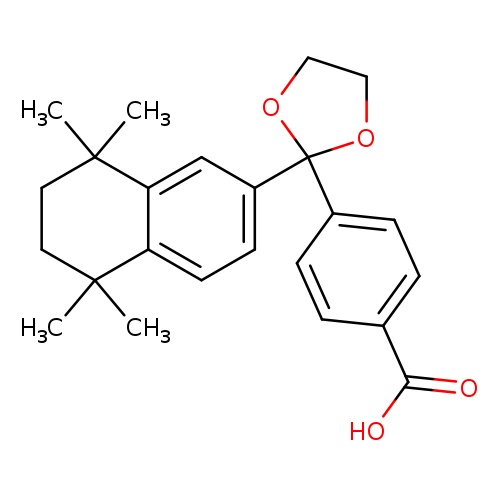 OC(=O)c1ccc(cc1)C1(OCCO1)c1ccc2c(c1)C(C)(C)CCC2(C)C