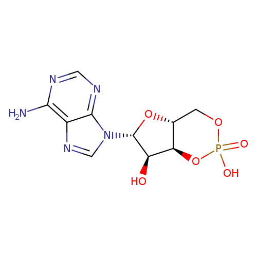 O[C@@H]1[C@@H]2OP(=O)(O)OC[C@H]2O[C@H]1n1cnc2c1ncnc2N