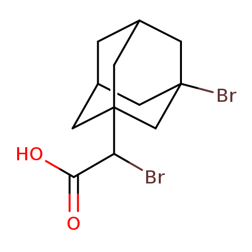 OC(=O)C(C12CC3CC(C1)CC(C2)(C3)Br)Br