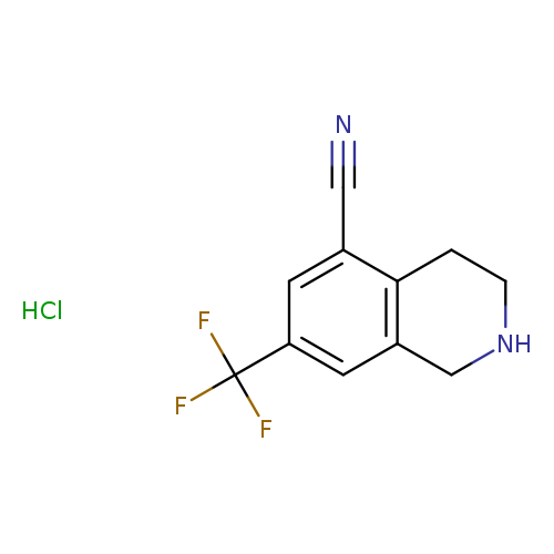 N#Cc1cc(cc2c1CCNC2)C(F)(F)F.Cl