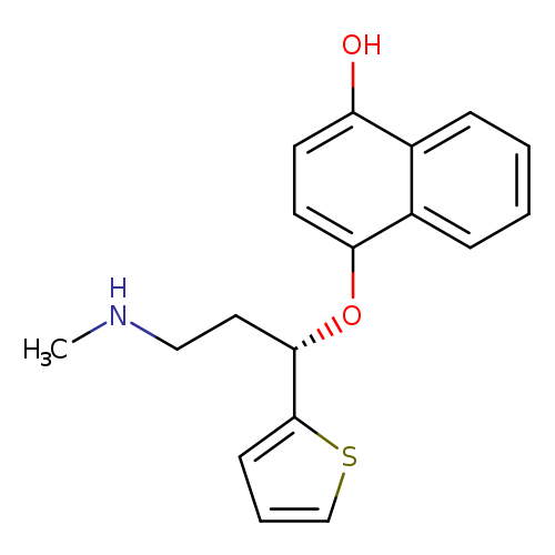 CNCC[C@@H](c1cccs1)Oc1ccc(c2c1cccc2)O