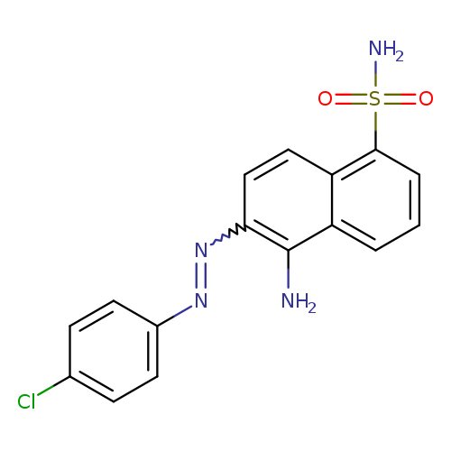 Clc1ccc(cc1)N=Nc1ccc2c(c1N)cccc2S(=O)(=O)N