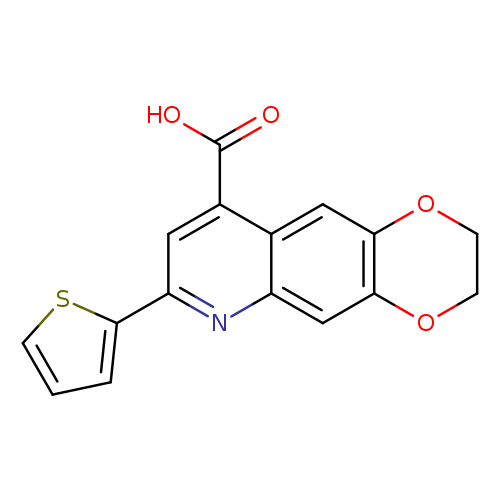 OC(=O)c1cc(nc2c1cc1OCCOc1c2)c1cccs1