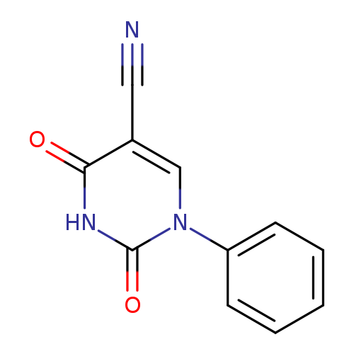 N#Cc1cn(c2ccccc2)c(=O)[nH]c1=O