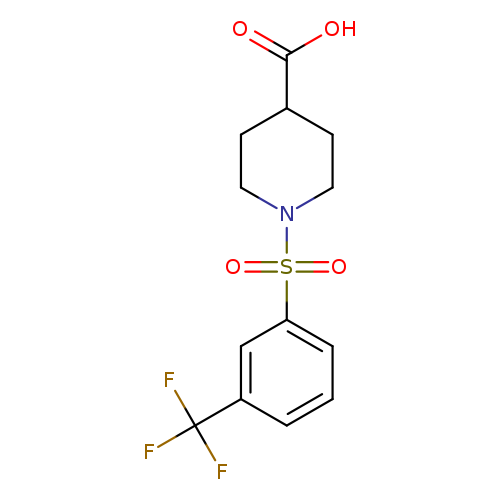 OC(=O)C1CCN(CC1)S(=O)(=O)c1cccc(c1)C(F)(F)F