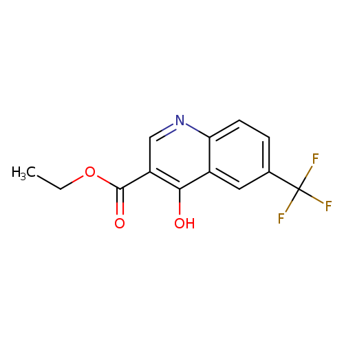 CCOC(=O)c1cnc2c(c1O)cc(cc2)C(F)(F)F