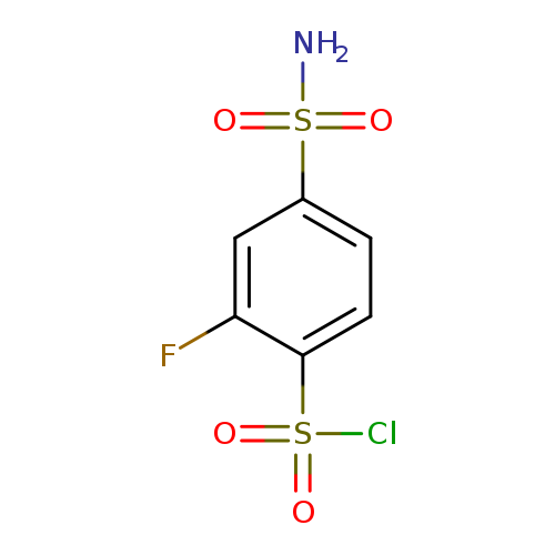 Fc1cc(ccc1S(=O)(=O)Cl)S(=O)(=O)N