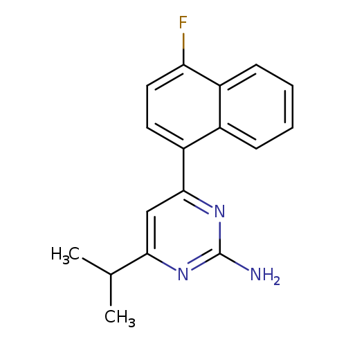 Nc1nc(cc(n1)c1ccc(c2c1cccc2)F)C(C)C