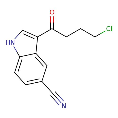 ClCCCC(=O)c1c[nH]c2c1cc(cc2)C#N