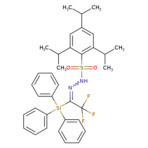 CC(c1cc(cc(c1S(=O)(=O)NN=C([Si](c1ccccc1)(c1ccccc1)c1ccccc1)C(F)(F)F)C(C)C)C(C)C)C