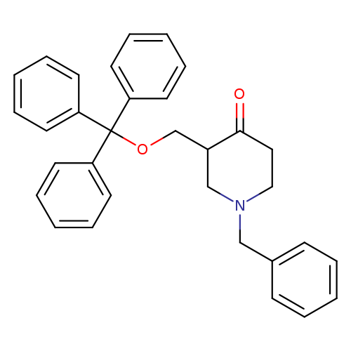 O=C1CCN(CC1COC(c1ccccc1)(c1ccccc1)c1ccccc1)Cc1ccccc1