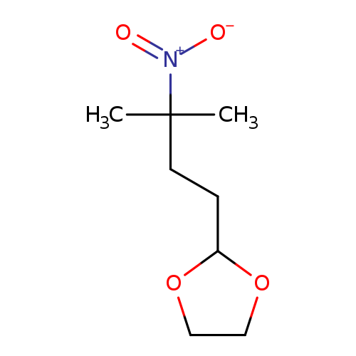 [O-][N+](=O)C(CCC1OCCO1)(C)C