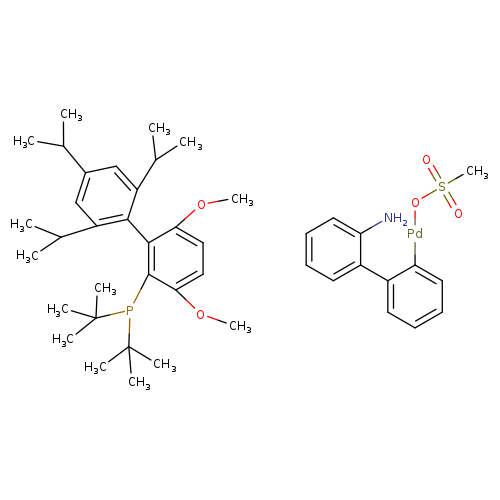 Nc1ccccc1c1ccccc1[Pd]OS(=O)(=O)C.COc1ccc(c(c1c1c(cc(cc1C(C)C)C(C)C)C(C)C)P(C(C)(C)C)C(C)(C)C)OC