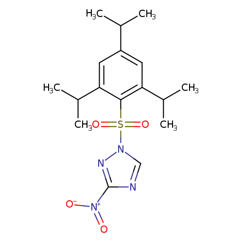 CC(c1cc(cc(c1S(=O)(=O)n1cnc(n1)[N+](=O)[O-])C(C)C)C(C)C)C