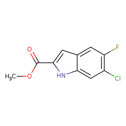 COC(=O)c1[nH]c2c(c1)cc(c(c2)Cl)F