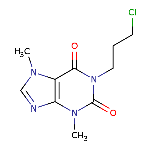 ClCCCn1c(=O)c2n(C)cnc2n(c1=O)C