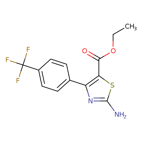 CCOC(=O)c1sc(nc1c1ccc(cc1)C(F)(F)F)N
