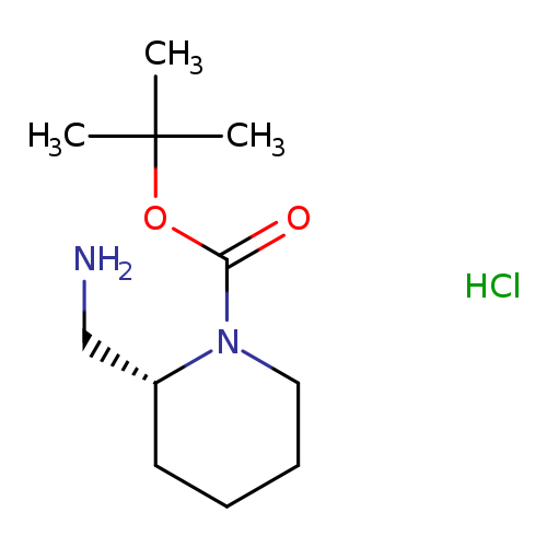 NC[C@H]1CCCCN1C(=O)OC(C)(C)C.Cl