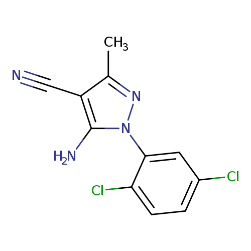 N#Cc1c(C)nn(c1N)c1cc(Cl)ccc1Cl