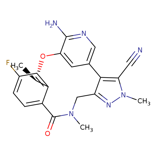 N#Cc1n(C)nc2c1c1cnc(c(c1)O[C@H](C)c1c(C(=O)N(C2)C)ccc(c1)F)N
