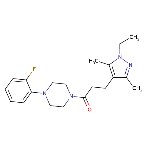 CCn1nc(c(c1C)CCC(=O)N1CCN(CC1)c1ccccc1F)C