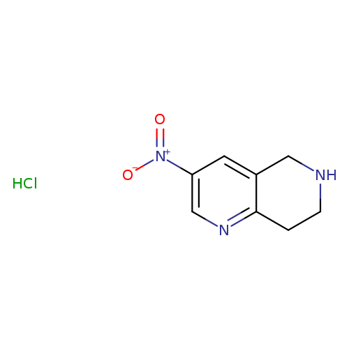 [O-][N+](=O)c1cnc2c(c1)CNCC2.Cl